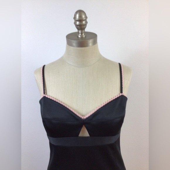 Laundry By Shelli Segal Little Black Dress Pink Trim, sz 8 - Picture 4 of 16